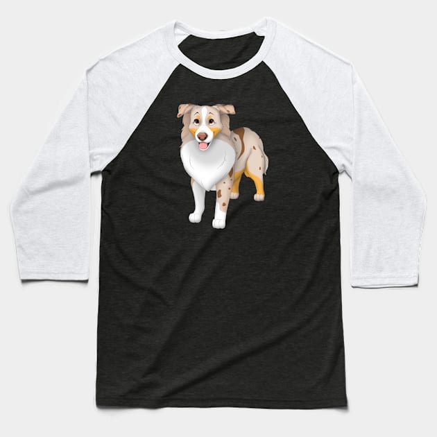 Red Merle Miniature American Shepherd Dog Brown Eyes Baseball T-Shirt by millersye